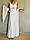 Вечірнє жіноче біле плаття довге в підлогу шовкове з палантином Весільна випускна яскрава, фото 5