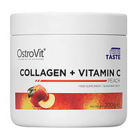 Гидролизованный говяжий коллаген + Витамин С OstroVit Collagen + Vitamin C 200 g peach
