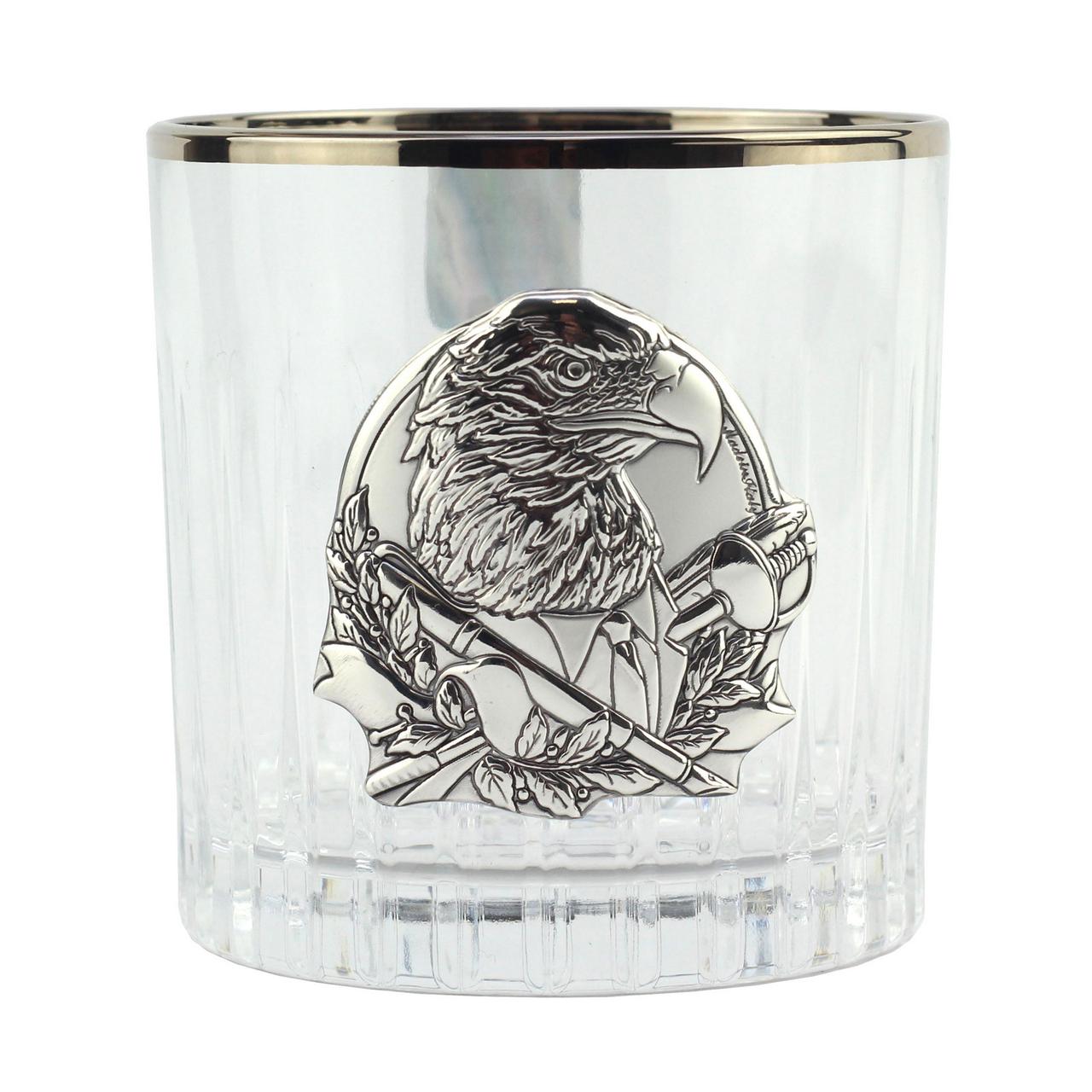 Набор стаканов (6 шт.) из хрусталя с платиной и серебром Boss Crystal BCR6EPL с изображением орла, 310 мл - фото 4 - id-p1421685339