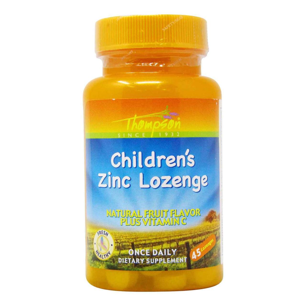 Thompson children's Zinc with Vitamin C 5 mg, Цинк для дітей (45 шт.)
