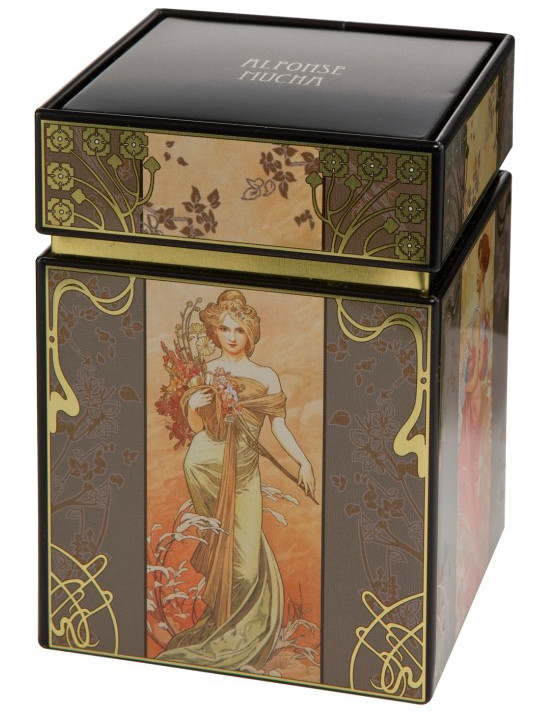 Коробочка для зберігання чаю з розписом в осінній гамі "The Kiss" від Goebel 67-065-03-1, фото 1