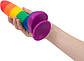 Райдужний фалоїмітатор ADDICTION — JUSTIN — 8" — RAINBOW + вібропуля, 20,3х4,5 см., фото 6