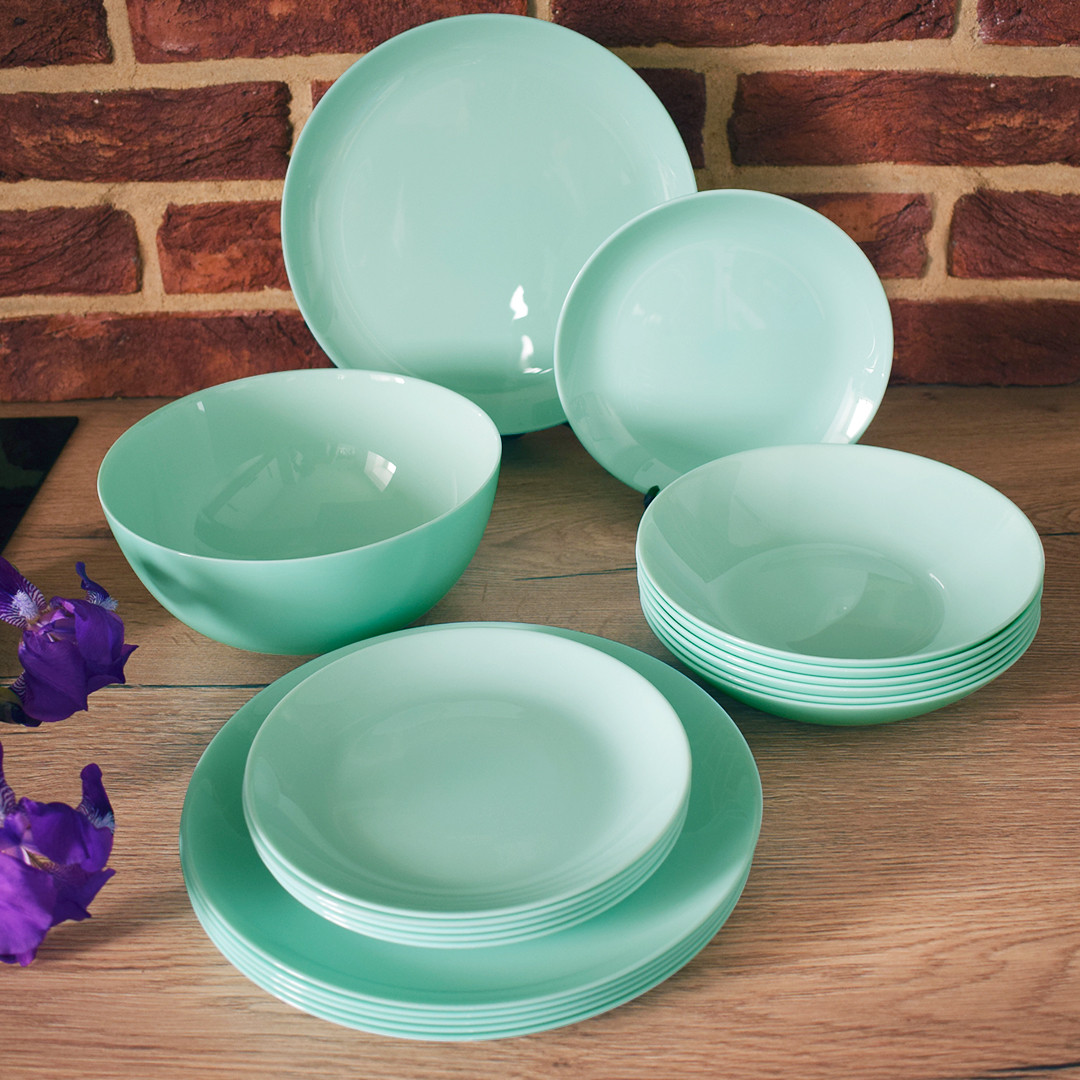 Сервіз Luminarc DIWALI LIGHT TURQUOISE 19 предметів (тех тара)