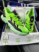 Стильные мужские кроссовки Adidas Ozweego Green\Black. Обувь для мужчин Адидас Озвиго зеленого цвета.