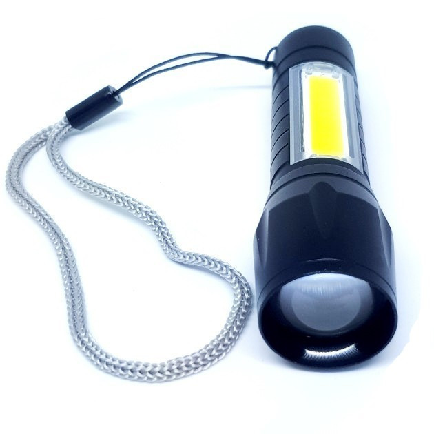 Ліхтарик кишеньковий Bailong BL-511 ХРЕ + COB USB charge ZOOM Чорний (4814)
