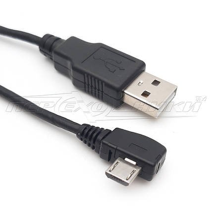 Кабель живлення USB 2.0 — micro USB, кут 2 (добру якість), чорний, фото 1