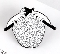 Брошка пін піктограма металу мозок подарунок психіатру в'яже мозок