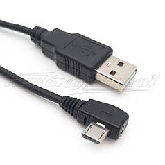 Кабель живлення USB 2.0 - micro USB, кут 2(хороша якість), чорний