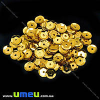 Пайетки Китай круглые граненые, 4 мм, Золотистые, 5 г (PAI-013161)