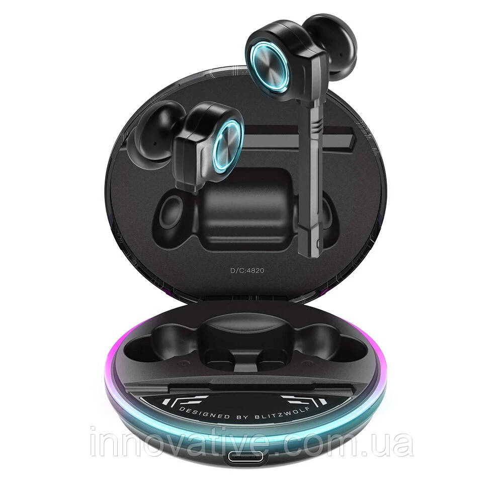Бездротові Bluetooth-навушники BlitzWolf BW-FLB3 зі знімним мікрофоном (Чорний)