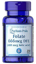Puritan's Pride Folic Acid 400 mcg (Folate 666 mcg DFE) 250 tabs