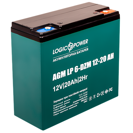 Акумулятор для інвалідної коляски LogicPower LP 6-DZM-20 (12В, 20аг), фото 2