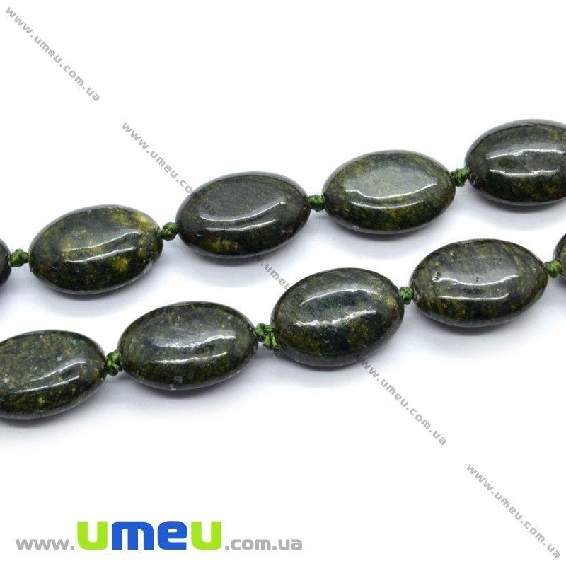 Бусина Натуральный Камень Серпентин (Змеевик), 18х13 Мм, Овальная ...