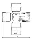 Хрестовина кардану К-063 (39х118) ВОМ Т-150, фото 5