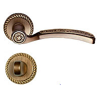 Комплект: Дверная ручка на розетке Mandelli 1411 Style + WC Бронза матовая