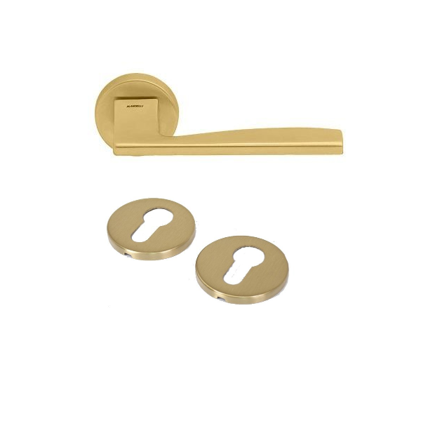 Комплект: Дверна ручка на розетці Mandelli 1031 Link + PZ Латунь матова, фото 1