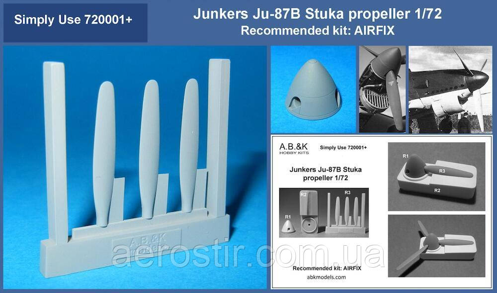 Junkers Ju-87B Propellor 1/72 A.B.&K Models 720001