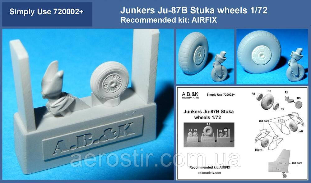 Junkers Ju-87B Wheels 1/72 A.B.&K Models 720002