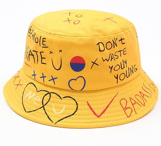 Панама Bucket Hat City-A з написами Various WTF Жовта, фото 1