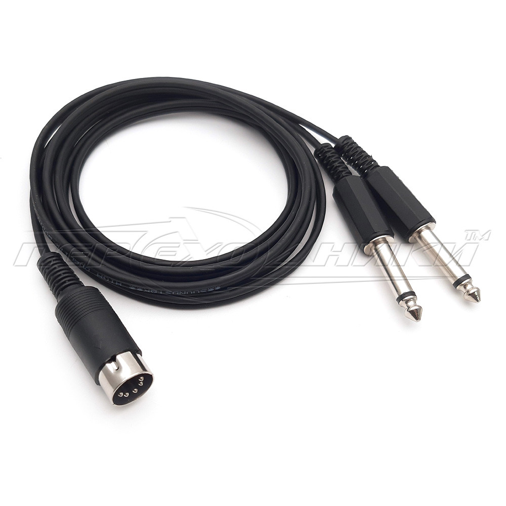 Кабель 5 pin DIN to jack 2*6.3 mm моно, у екрані