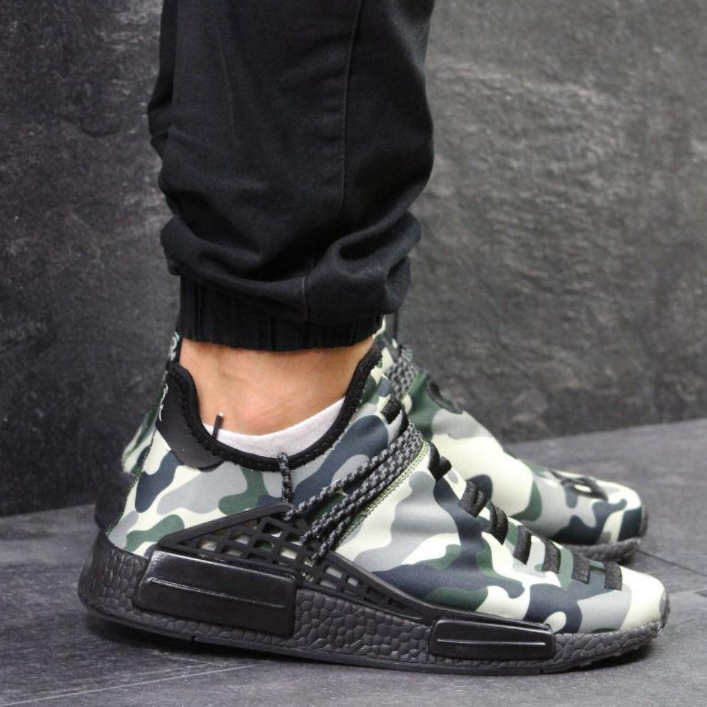 Кросівки чоловічі Adidas NMD Human Race мілітарі літні адідас текстильні