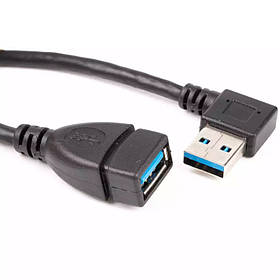 Перехідник штекер USB A — гніздо USB A, кутовий, v.3.0, 20 см (Type-L)