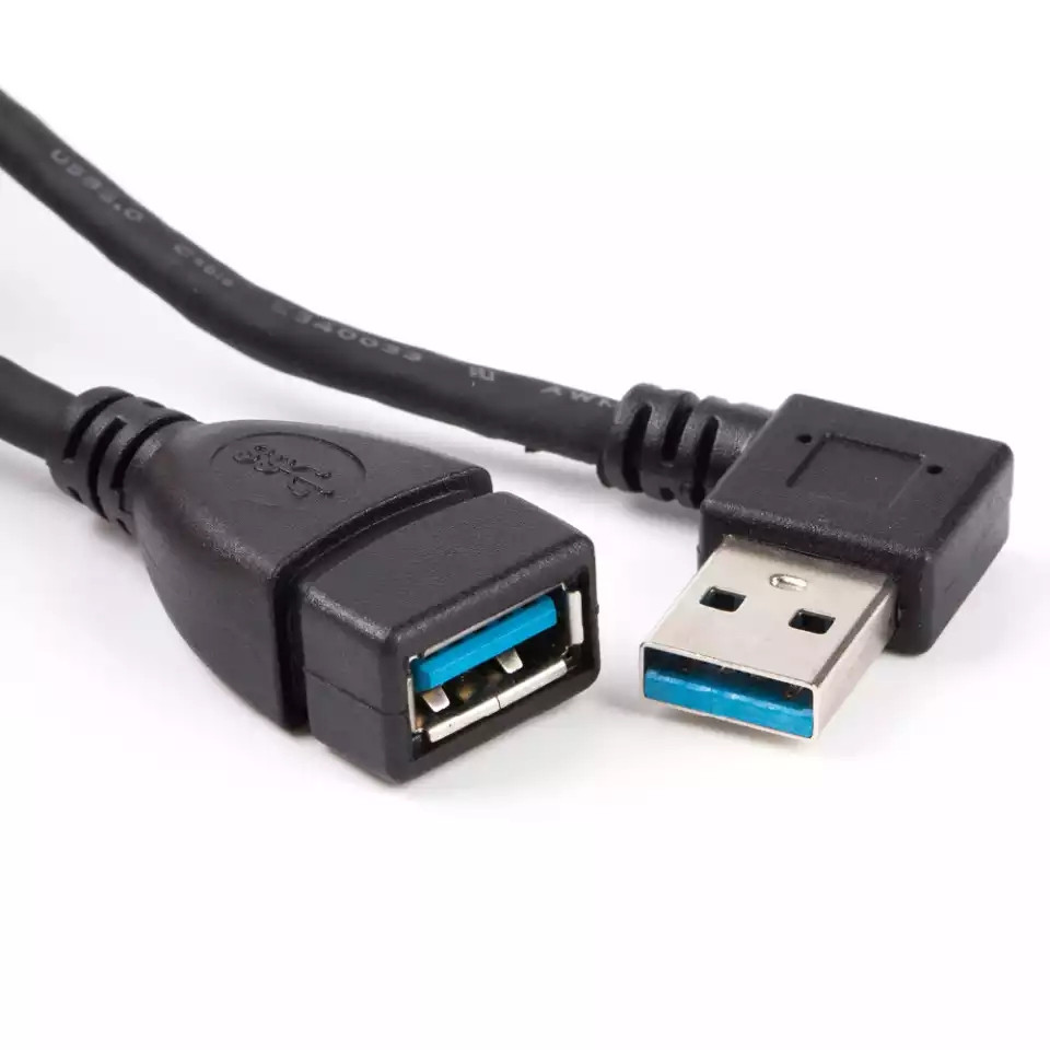 Перехідник штекер USB A - гніздо USB A, кутовий, v.3.0, 20 см (Type-R)