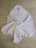 Крижма іменна біла з вишивкою та мереживом, фото 7