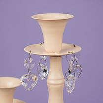 Підсвічник 66см на 5 свічках з кристалами, кремовий (2 шт). (2011-022), фото 4