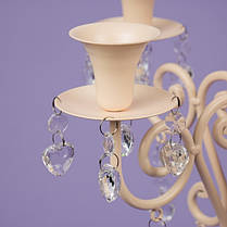 Підсвічник 66см на 5 свічках з кристалами, кремовий (2 шт). (2011-022), фото 3