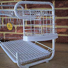 Сушарка для посуду мармурова, двох ярусних Edenberg Біла, фото 3