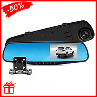 Автомобильный видеорегистратор (авторегистратор зеркало заднего вида) Vehicle Blackbox DVR 1080p 2 камеры