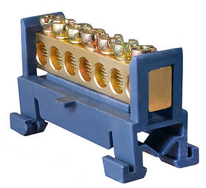 Нульова шина АСКО-УКРЕМ BC-507 на DIN-рейку 7 отворів 6х9 для підключення, фото 2