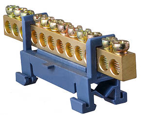 Нульова шина з ізолятором АСКО-УКРЕМ BC-512 на Din-рейку, 12 отворів, фото 2