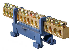 Нульова шина з ізолятором на Din-рейку BC-515, 15 отворів, АСКО-УКРЕМ, фото 2