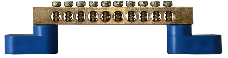 Нульовий шинопровід ВС-1А 10, АСКО-УКРЕМ для DIN-рейки - Латунь, Без ізоляції