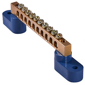 Нульовий шинопровід ВС-1А 10, АСКО-УКРЕМ для DIN-рейки - Латунь, Без ізоляції, фото 2