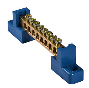 Нульова шина ВС-2А 08 АСКО-УКРЕМ для DIN-рейки, 8 отворів, латунь, фото 2