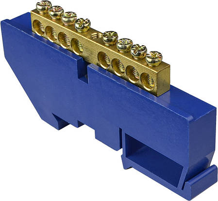 Нульова шина АСКО-УКРЕМ на Din-рейку 8 отворів, латунь, 4А 08, фото 2