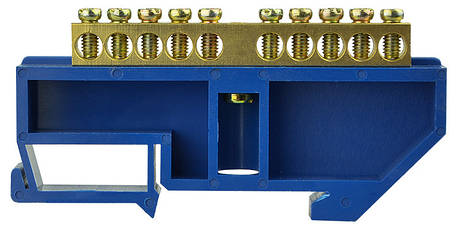 Нульова шина з ізолятором ВС-4А на Din-рейку, 10 отворів, АСКО-УКРЕМ, фото 1