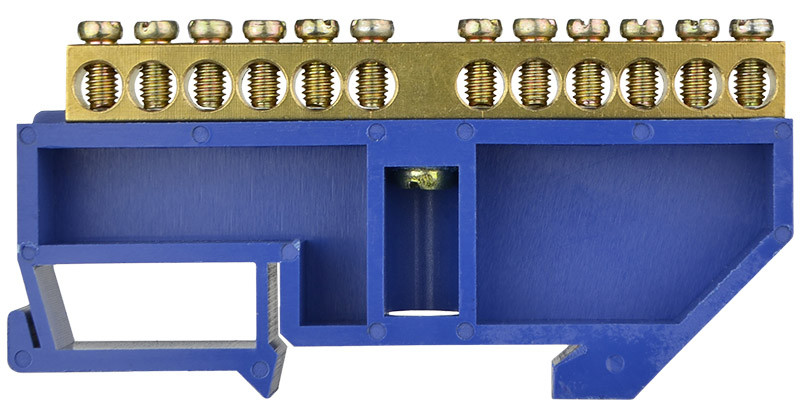 Нульова шина з ізолятором АСКО-УКРЕМ 12-отвір для DIN-рейки 4А