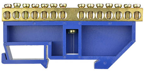 Нульова шина з ізолятором АСКО-УКРЕМ, 14 отворів для DIN-рейки, 4А, фото 1