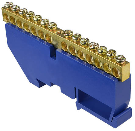 Нульова шина з ізолятором АСКО-УКРЕМ, 14 отворів для DIN-рейки, 4А, фото 2