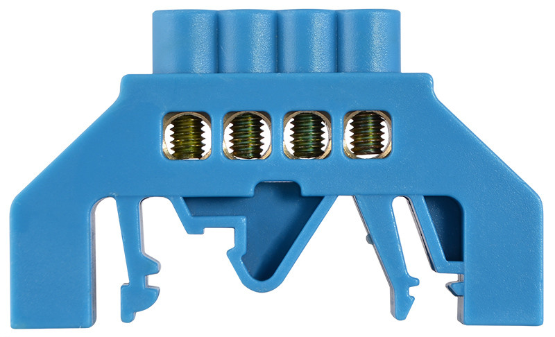 Нульова шина АСКО-УКРЕМ ВС-3А з ізоляцією, 4 отвори, для DIN-рейки