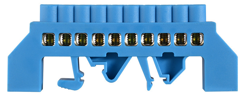 Нульова шина АСКО-УКРЕМ ВС-3А, 10 отворів, ізольована, на DIN-рейку