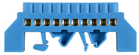 Нульова шина АСКО-УКРЕМ ВС-3А, 10 отворів, ізольована, на DIN-рейку, фото 1