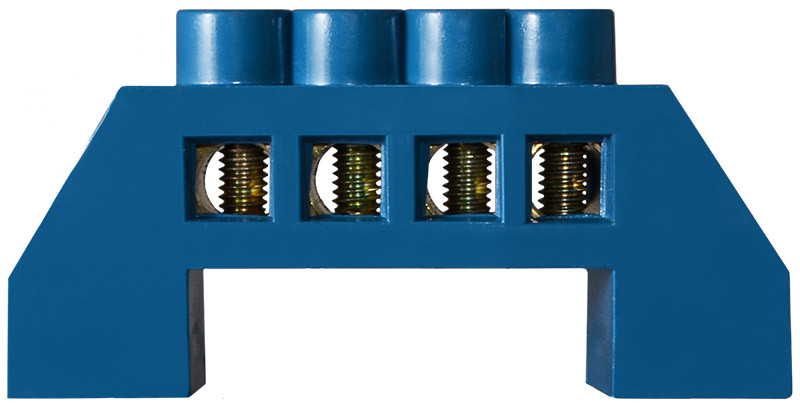 Нульова шина АСКО-УКРЕМ BC-6A пластиковa на DIN-рейку, 4 отвори, ізоляція 6*9