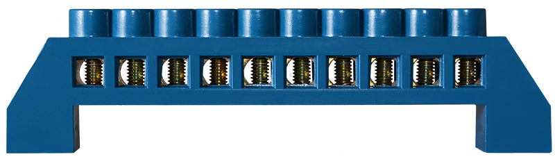 Нульова шина BC-6A 10 отворів (6*9) з ізоляцією для DIN-рейки, АСКО-УКРЕМ