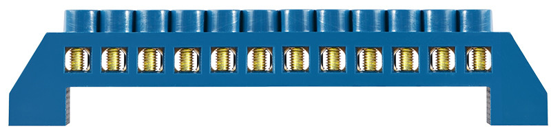 Нульова шина АСКО-УКРЕМ BC-6A з ізоляцією, 12 отворів на DIN-рейку