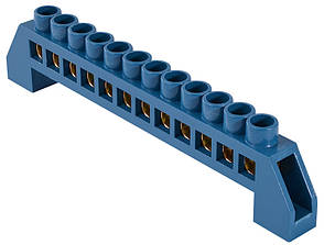 Нульова шина АСКО-УКРЕМ BC-6A з ізоляцією, 12 отворів на DIN-рейку, фото 2